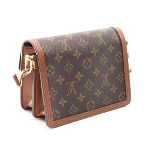 Louis Vuitton Beige Brown Bag Dauphine Reverse Monogram Canvas Leather Shoulder